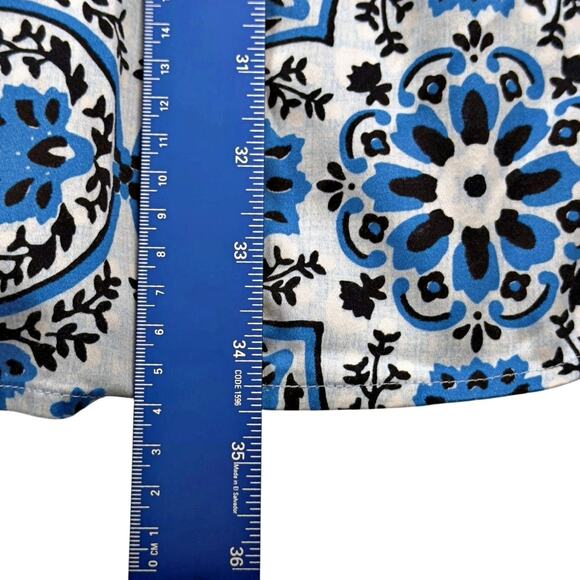 Tuckernuck X-SMALL Golden Medallion Crawford Dress Blue White Ruffle Mini - Picture 9 of 9